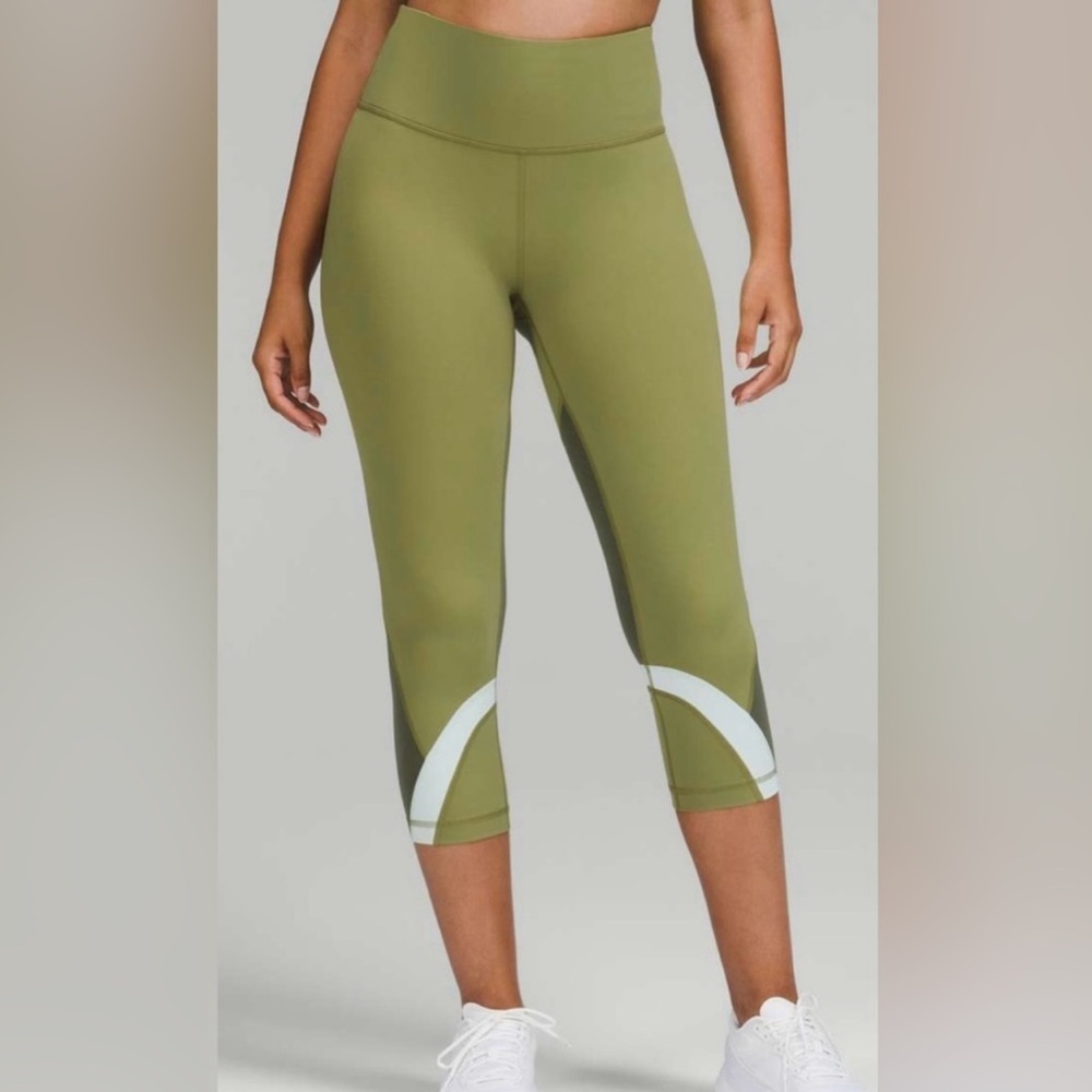 Lululemon Throwback Inspire women’s 10 high rise cropped green capris